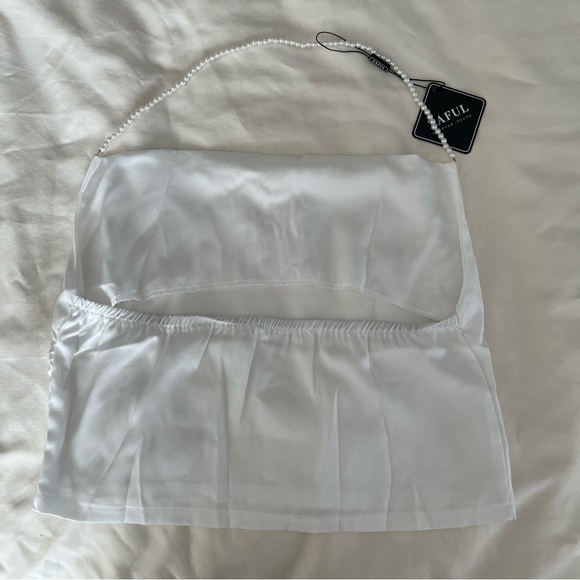 Brand New Zaful Satin White Cowl Neck top - Picture 2 of 4